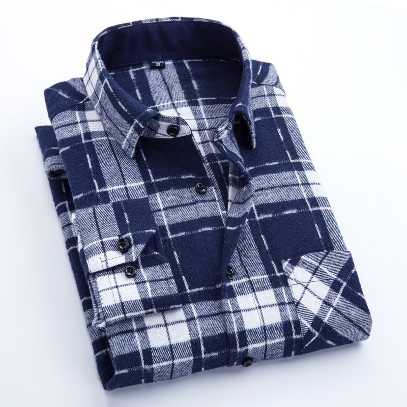Blue Black Plaid Flannel Shirt | Embroiderable Corporate Uniforms, Thermal Soft Fabric