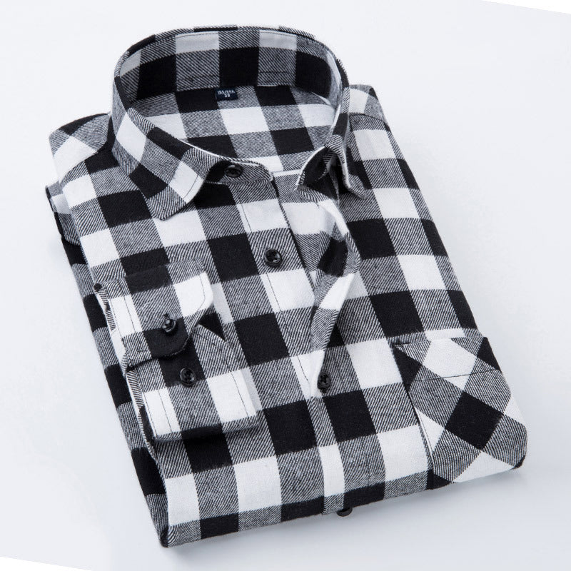 Blue Black Plaid Flannel Shirt | Embroiderable Corporate Uniforms, Thermal Soft Fabric