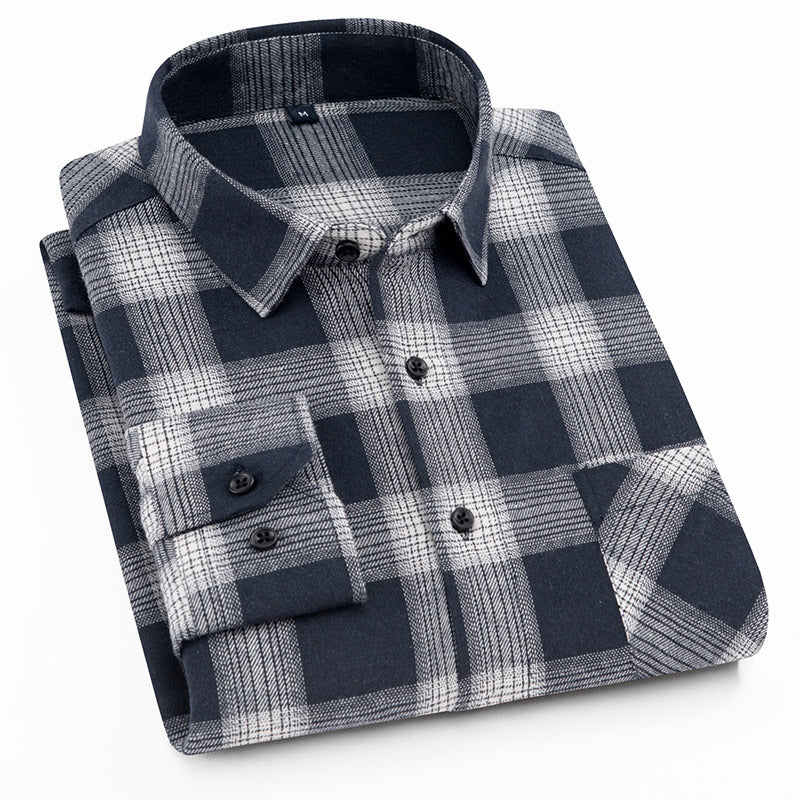Blue Black Plaid Flannel Shirt | Embroiderable Corporate Uniforms, Thermal Soft Fabric