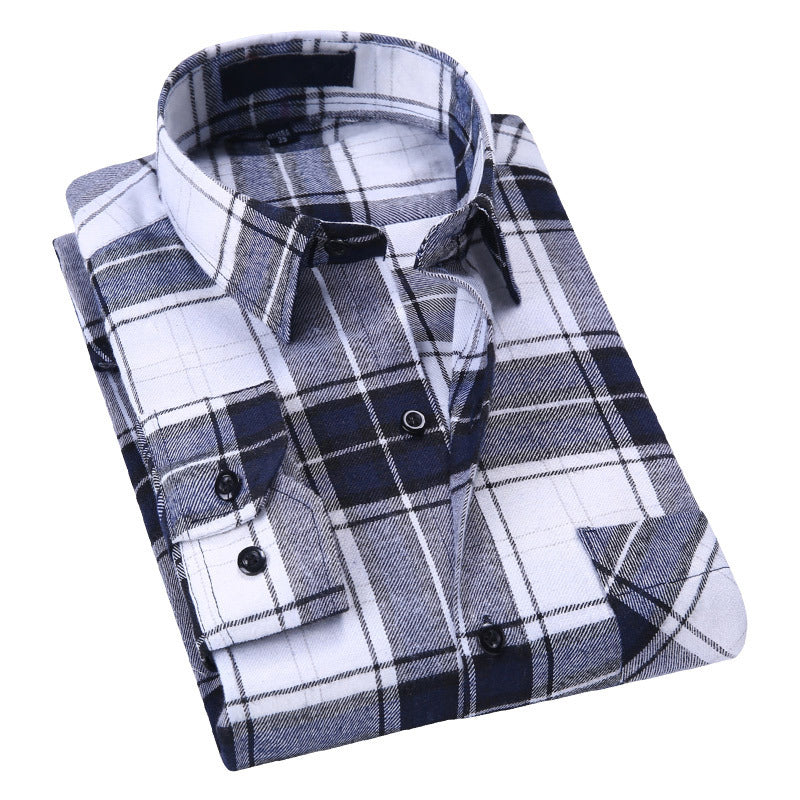 Blue Black Plaid Flannel Shirt | Embroiderable Corporate Uniforms, Thermal Soft Fabric
