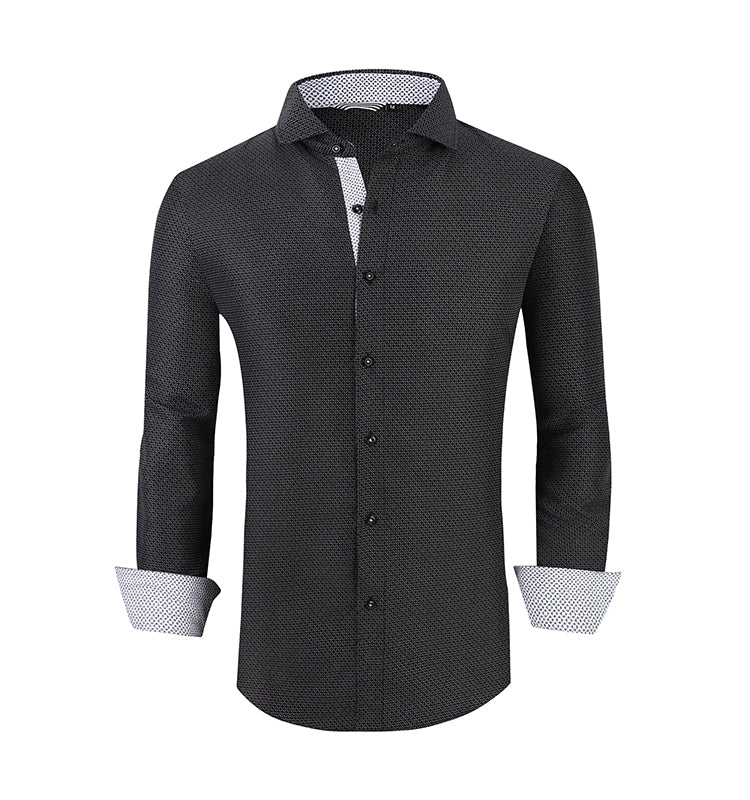 Warhorse clothing men's peach skin print long-sleeved shirt autumn and winter European and American men's clothing wholesale customization