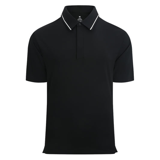 Men's Black Contrast-Collar Polo Shirt | Custom Logo Corporate Uniforms | Wrinkle-Resistant