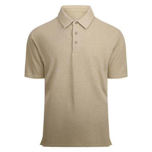 Custom Logo Polo Shirts for Teams | Light Beige Wrinkle-Resistant Corporate Uniforms | Breathable Cotton Blend
