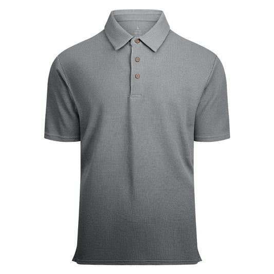 Custom Logo Grey Polo Shirts | Breathable Cotton Blend Corporate Uniforms (MOQ 30)