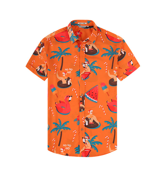 Customizable Aloha Shirts | Bright Print Polo for Team Events (MOQ 50) Breathable Fabric