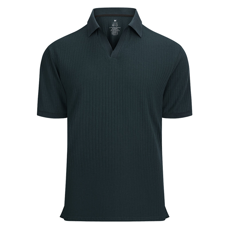 Custom Logo Men's Polo Shirt | Olive Green Striped Business Casual Wear - Team Uniforms, Moisture-Wicking Fabric