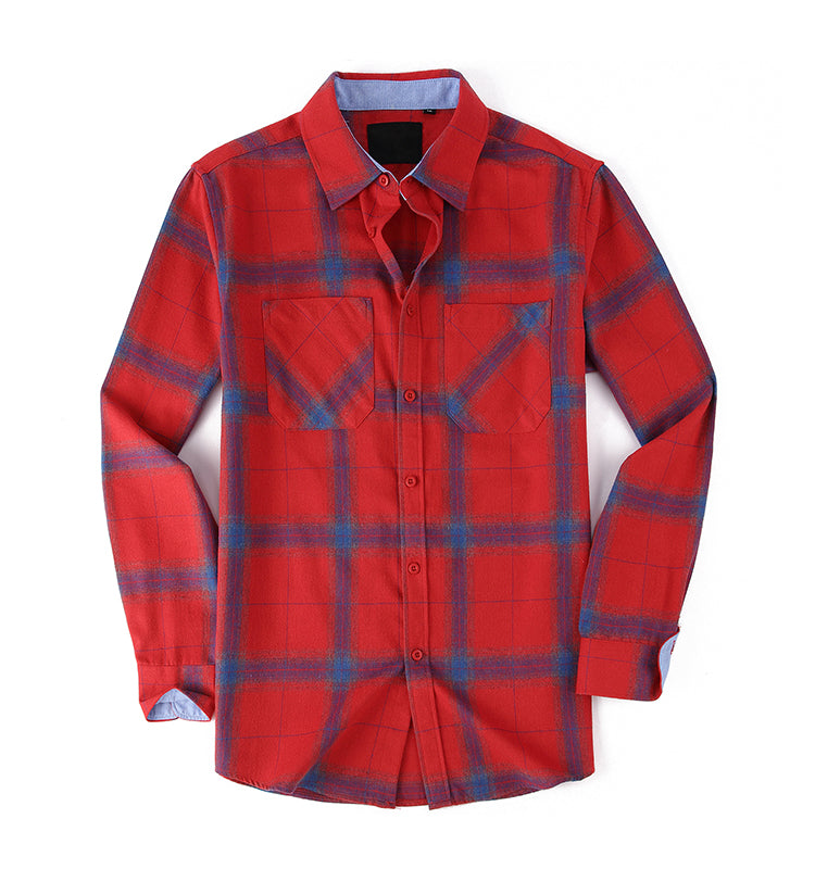 Breathable Cotton Check Shirt | Custom Logo Purple Plaid Corporate Uniforms (MOQ 50)