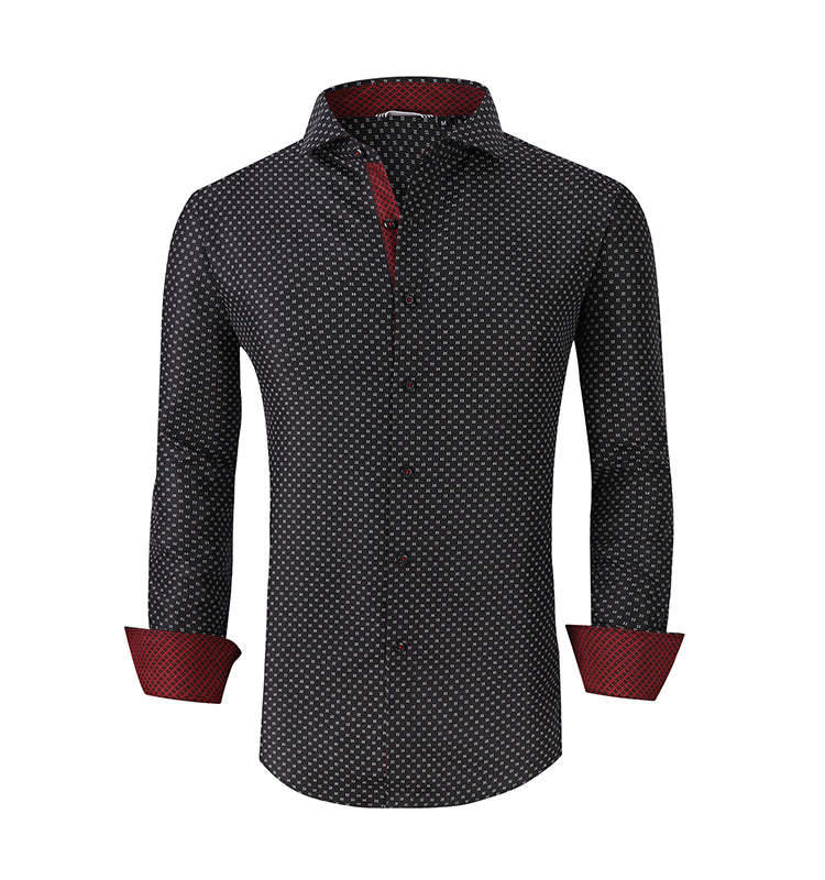 Warhorse clothing men's peach skin print long-sleeved shirt autumn and winter European and American men's clothing wholesale customization