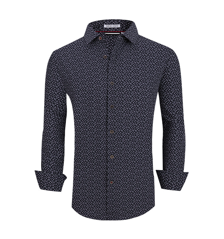 Warhorse clothing men's plaid print casual long-sleeved shirt dark green European and American men's clothing wholesale customization