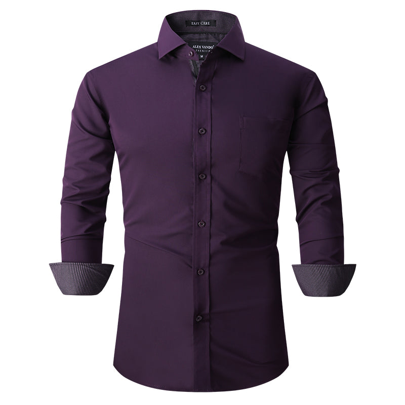 Warhorse Clothing Men's Bamboo Fiber Formal Shirt Black European and American Men's Clothing Wholesale Customization