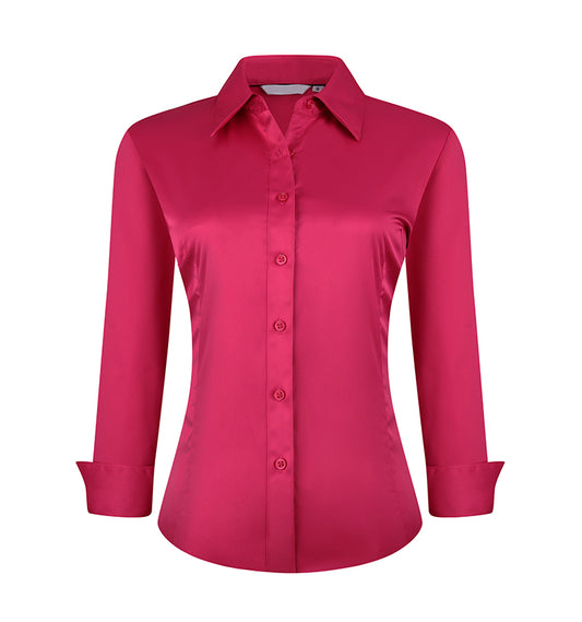 Women's Stretch Formal Shirt | Wrinkle-Free Office Wear, Custom Logo Corporate Uniforms (MOQ 30)