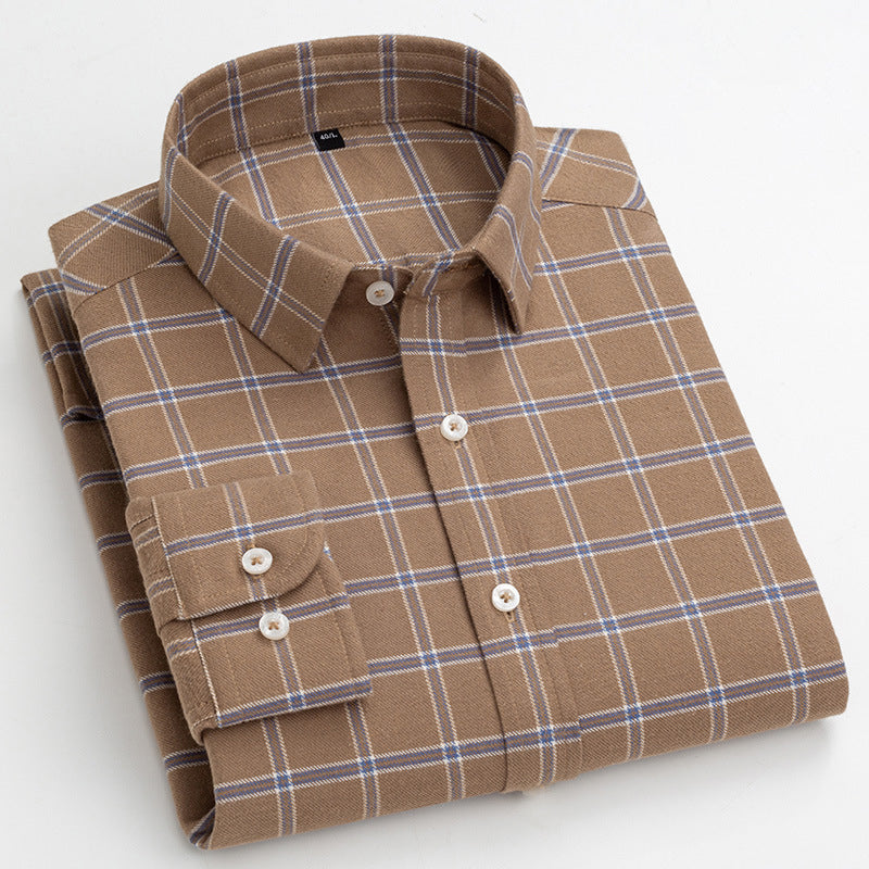 Breathable Cotton Check Shirt | Custom Logo Purple Plaid Corporate Uniforms (MOQ 50)