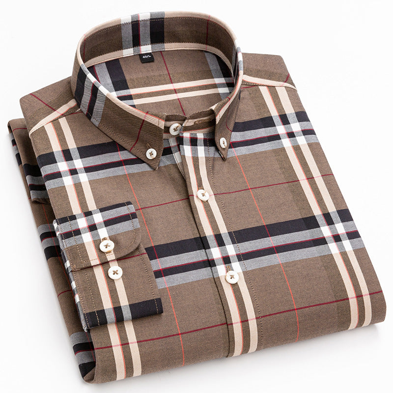 Breathable Cotton Check Shirt | Custom Logo Purple Plaid Corporate Uniforms (MOQ 50)