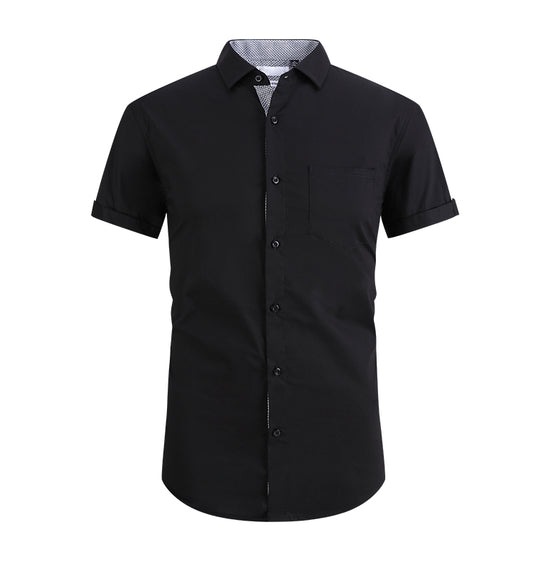 OEM/ODM camisas hombre 100% Cotton Slim Fit Fashion Button Men's Short Sleeve Shirt Business Formal Shirt Men's