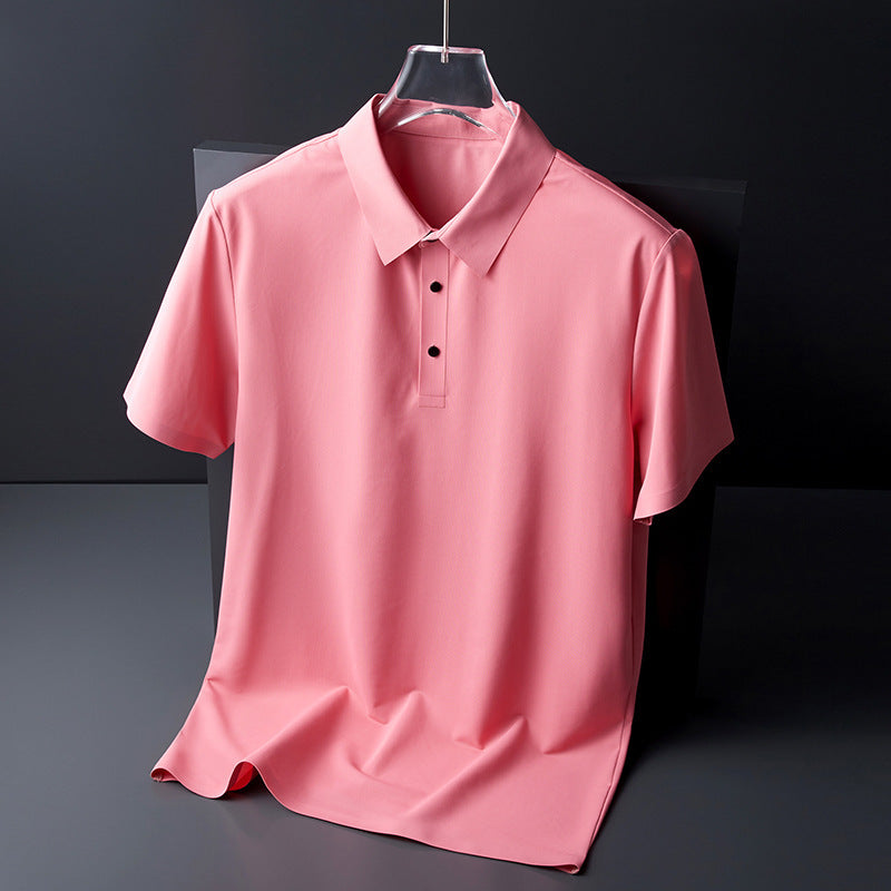 Classic Men's Polo Shirt for Corporate Uniforms | Light Gray Custom Logo Short Sleeve