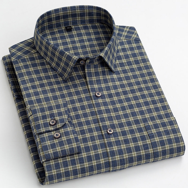 Breathable Cotton Check Shirt | Custom Logo Purple Plaid Corporate Uniforms (MOQ 50)
