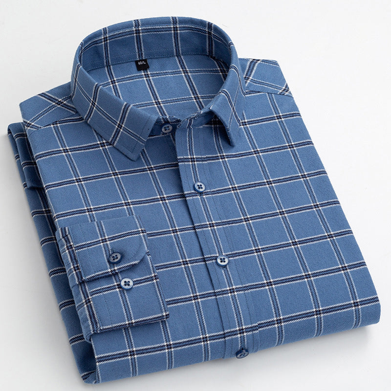 Breathable Cotton Check Shirt | Custom Logo Purple Plaid Corporate Uniforms (MOQ 50)
