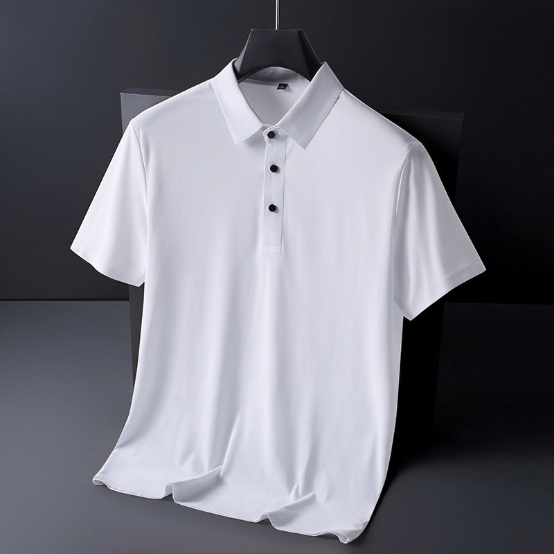 Classic Men's Polo Shirt for Corporate Uniforms | Light Gray Custom Logo Short Sleeve