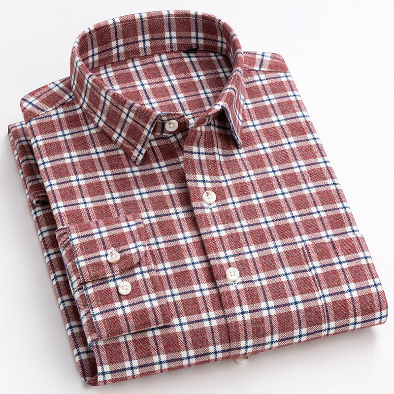 Breathable Cotton Check Shirt | Custom Logo Purple Plaid Corporate Uniforms (MOQ 50)
