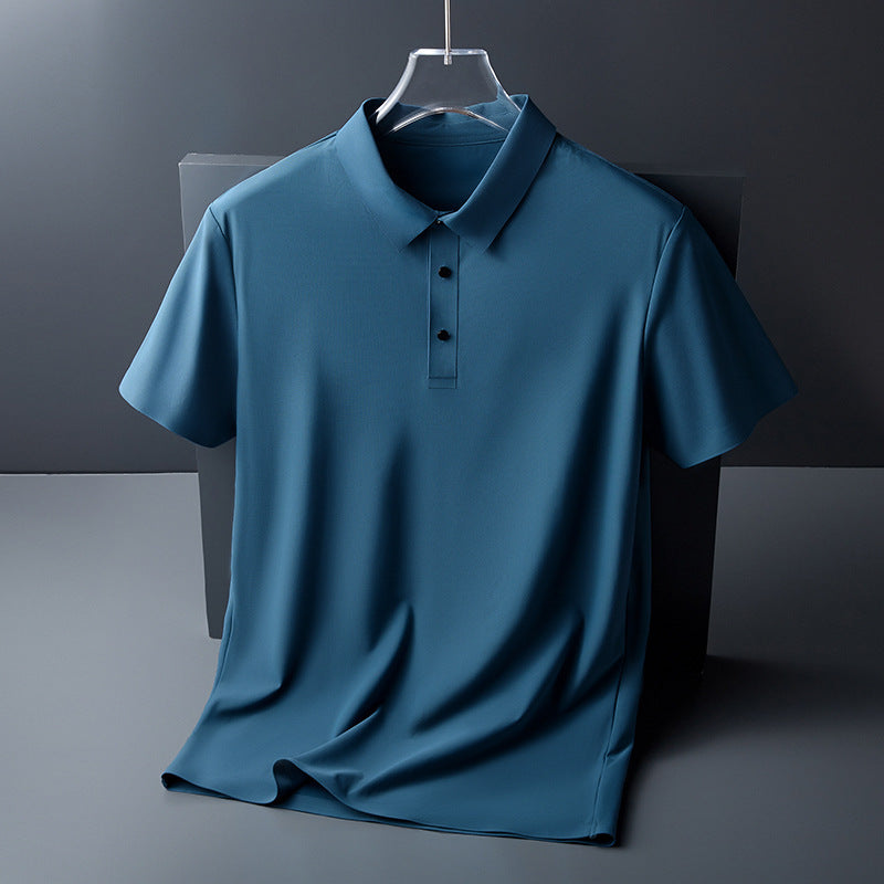 Classic Men's Polo Shirt for Corporate Uniforms | Light Gray Custom Logo Short Sleeve