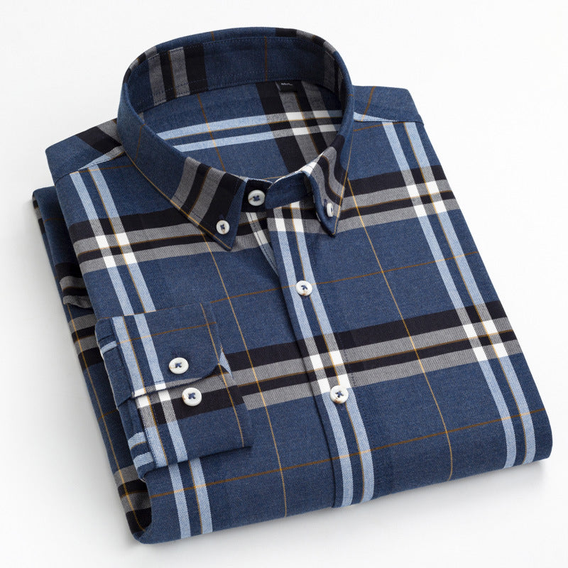 Breathable Cotton Check Shirt | Custom Logo Purple Plaid Corporate Uniforms (MOQ 50)
