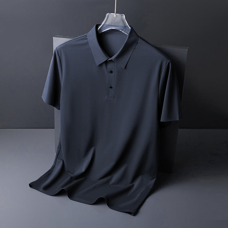 Classic Men's Polo Shirt for Corporate Uniforms | Light Gray Custom Logo Short Sleeve