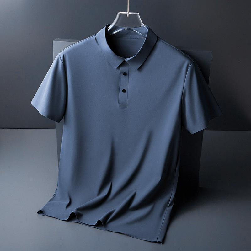 Classic Men's Polo Shirt for Corporate Uniforms | Light Gray Custom Logo Short Sleeve