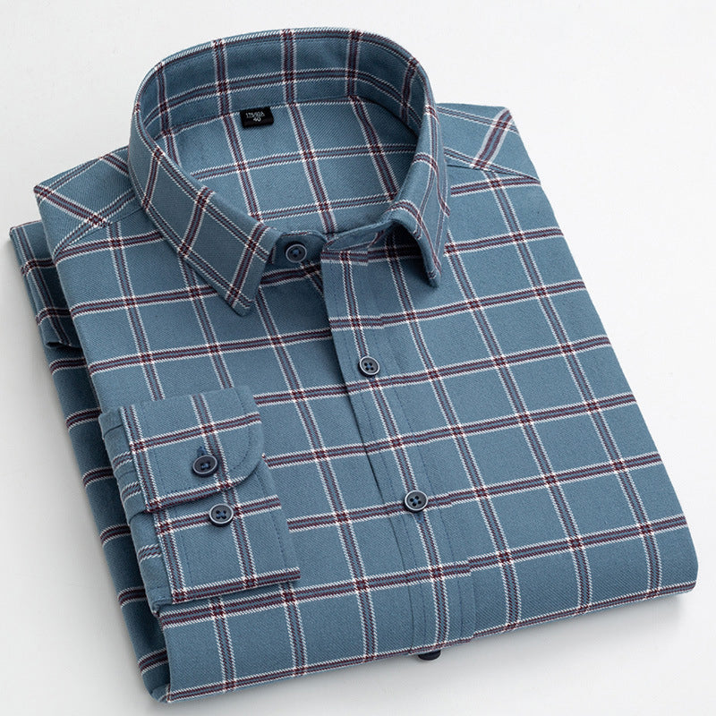 Breathable Cotton Check Shirt | Custom Logo Purple Plaid Corporate Uniforms (MOQ 50)
