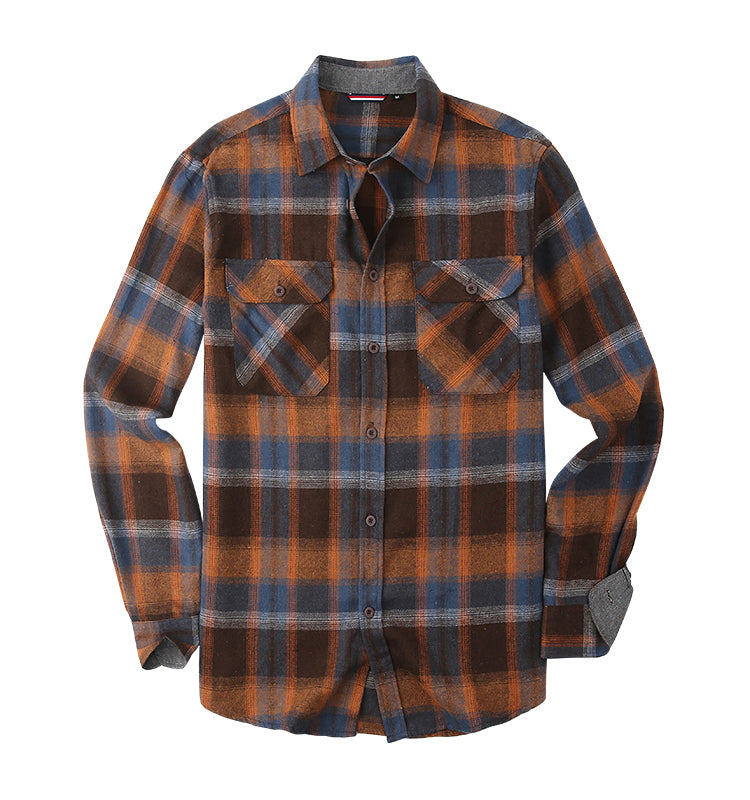 Breathable Cotton Check Shirt | Custom Logo Purple Plaid Corporate Uniforms (MOQ 50)