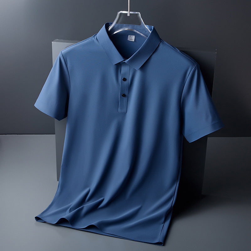 Classic Men's Polo Shirt for Corporate Uniforms | Light Gray Custom Logo Short Sleeve