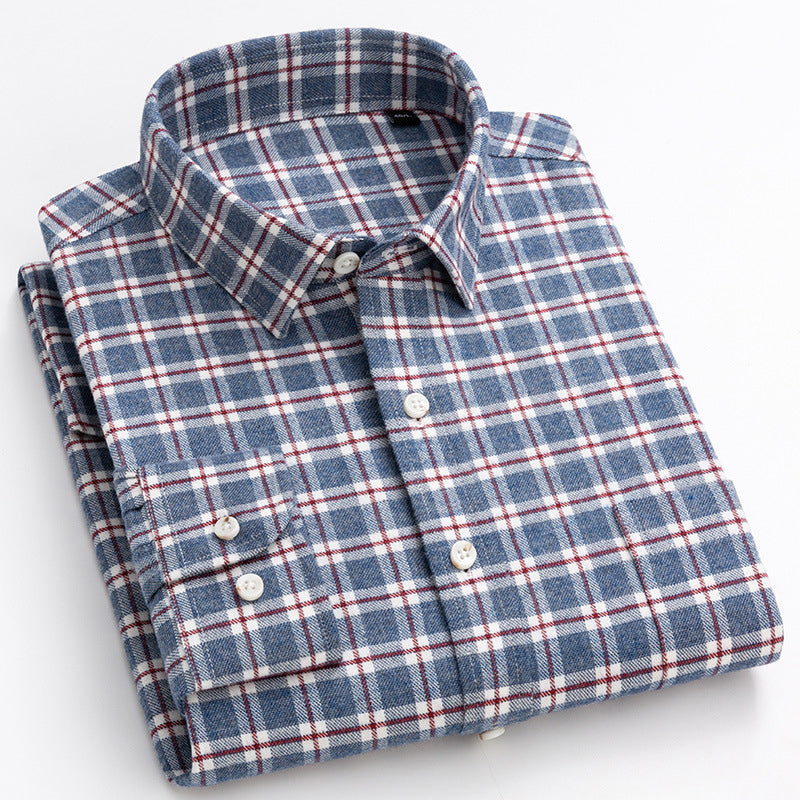Breathable Cotton Check Shirt | Custom Logo Purple Plaid Corporate Uniforms (MOQ 50)
