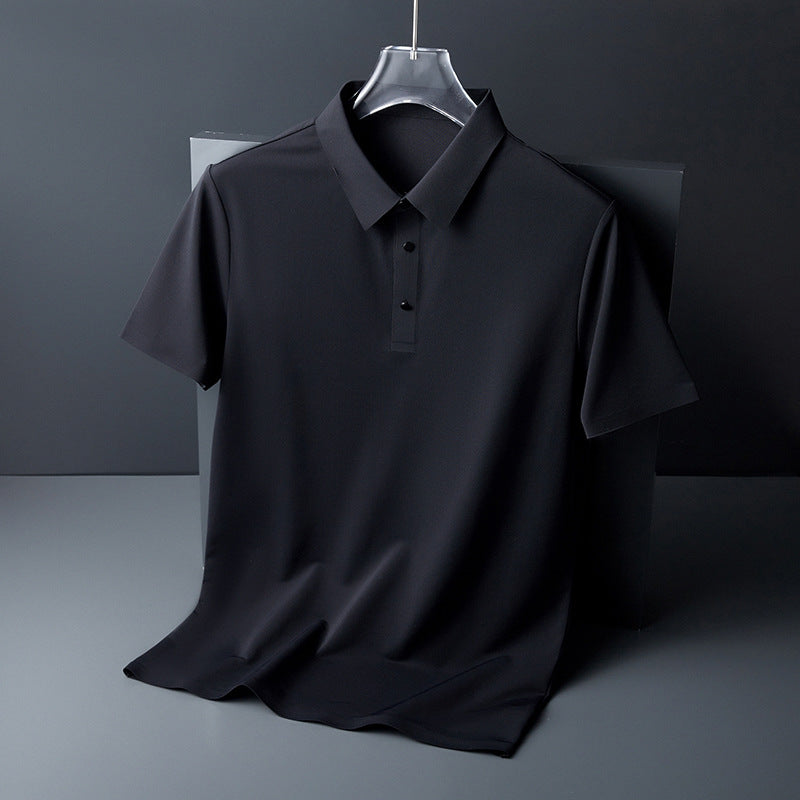 Classic Men's Polo Shirt for Corporate Uniforms | Light Gray Custom Logo Short Sleeve