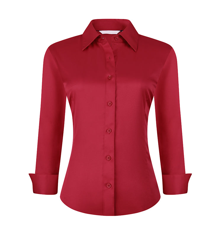 Women's Stretch Formal Shirt | Wrinkle-Free Office Wear, Custom Logo Corporate Uniforms (MOQ 30)
