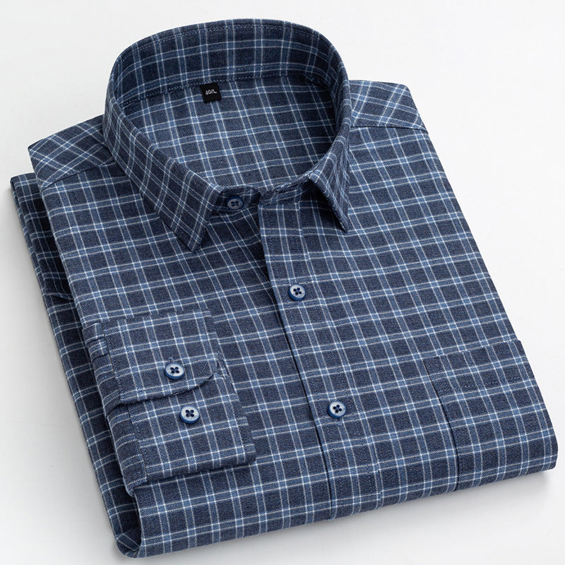 Breathable Cotton Check Shirt | Custom Logo Purple Plaid Corporate Uniforms (MOQ 50)
