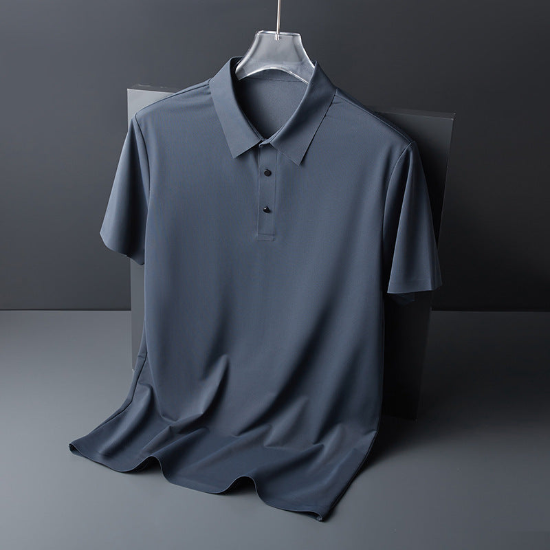 Classic Men's Polo Shirt for Corporate Uniforms | Light Gray Custom Logo Short Sleeve