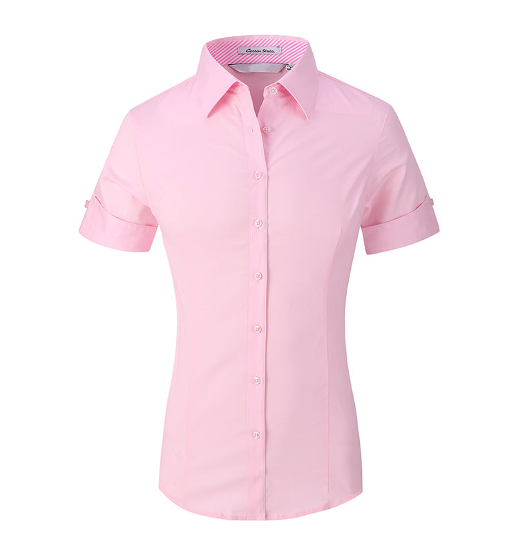 Women's Bamboo Short Sleeve Shirts | Custom Logo Corporate Uniforms 30+ Colors Eco-Friendly