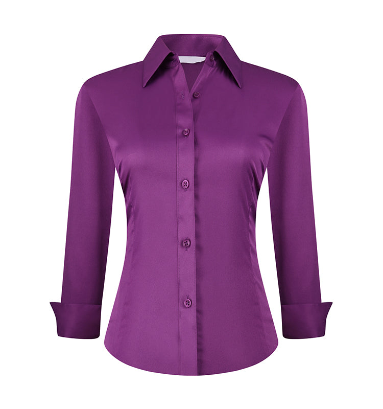 Women's Stretch Formal Shirt | Wrinkle-Free Office Wear, Custom Logo Corporate Uniforms (MOQ 30)