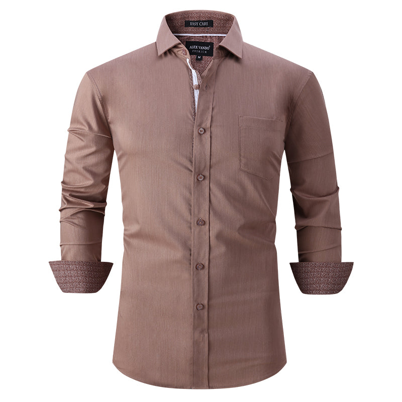 Warhorse Clothing Men's Bamboo Fiber Formal Shirt Black European and American Men's Clothing Wholesale Customization