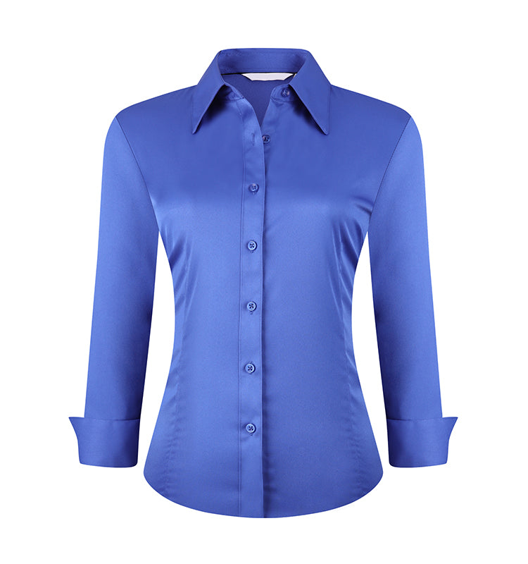 Women's Stretch Formal Shirt | Wrinkle-Free Office Wear, Custom Logo Corporate Uniforms (MOQ 30)