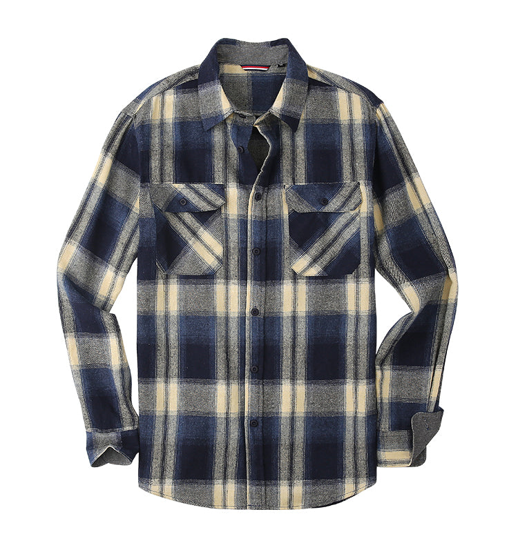 Breathable Cotton Check Shirt | Custom Logo Purple Plaid Corporate Uniforms (MOQ 50)