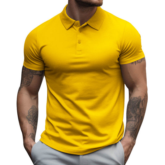 Men's Contrast Collar Polo Shirt | Custom Logo Gym Apparel, Moisture-Wicking Stretch Fabric, Bulk Orders