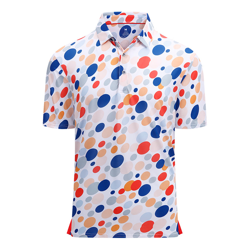 Warhorse clothing men's milk silk printed polo shirt blue dolphin pattern European and American men's clothing wholesale customization