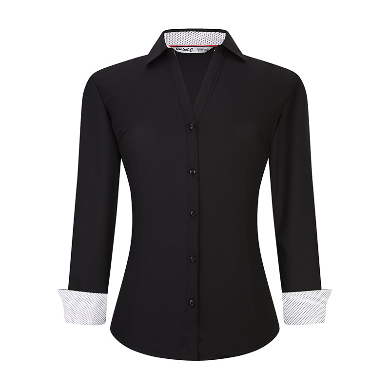 Women's Stretch Cotton Dress Shirts | Custom Logo Team Uniforms Wrinkle-Resistant Officewear