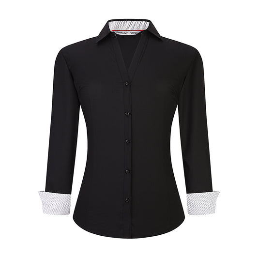 Women's Stretch Cotton Dress Shirts | Custom Logo Team Uniforms Wrinkle-Resistant Officewear