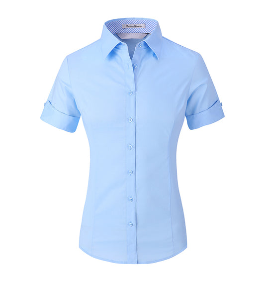 Women's Bamboo Short Sleeve Shirts | Custom Logo Corporate Uniforms 30+ Colors Eco-Friendly
