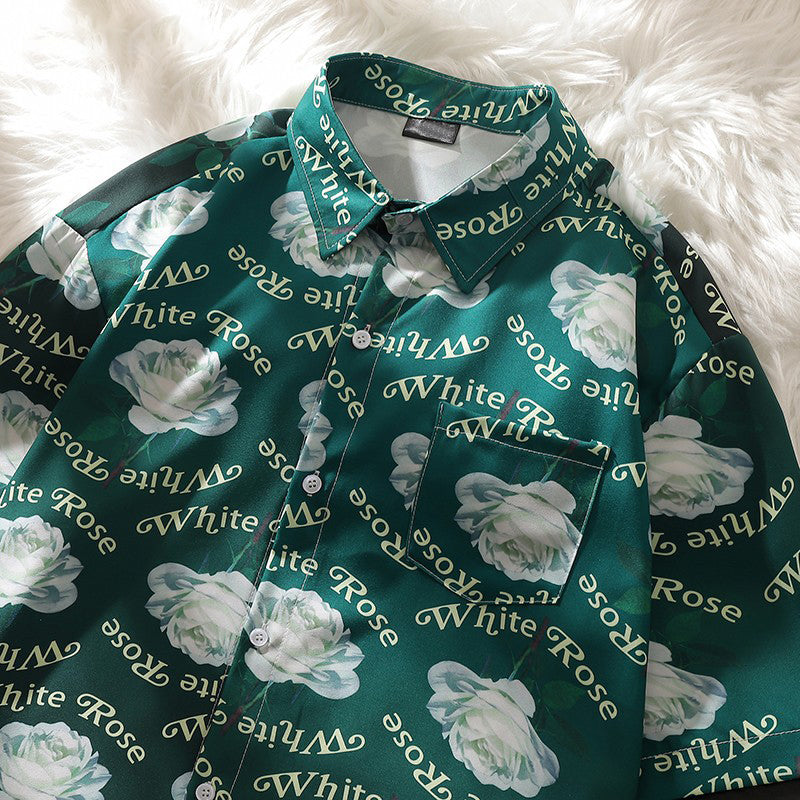 Breathable Men's Short Sleeve Shirts | Custom Floral Embroidery for Teams | Resort & Corporate Uniforms