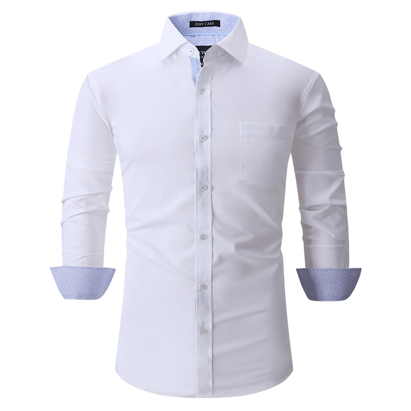 Warhorse Clothing Men's Bamboo Fiber Formal Shirt Black European and American Men's Clothing Wholesale Customization