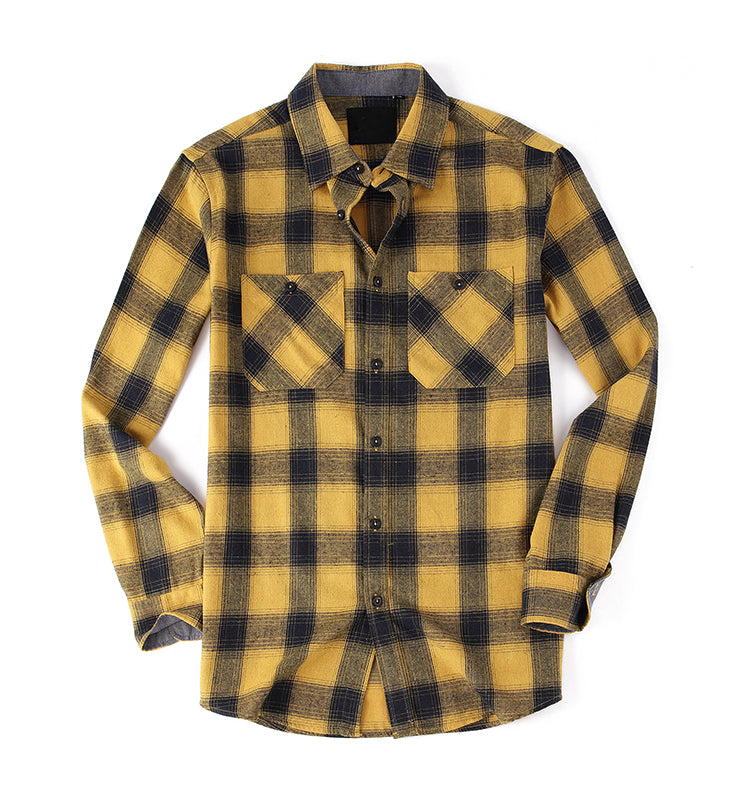 Breathable Cotton Check Shirt | Custom Logo Purple Plaid Corporate Uniforms (MOQ 50)