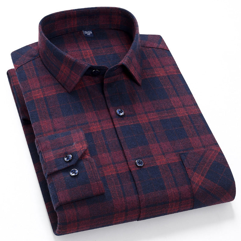Men's Checkered Business Casual Shirts | Custom Logo Plaid Shirts | Brushed Cotton Team Uniforms