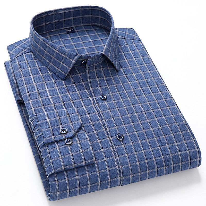 Men's Checkered Business Casual Shirts | Custom Logo Plaid Shirts | Brushed Cotton Team Uniforms